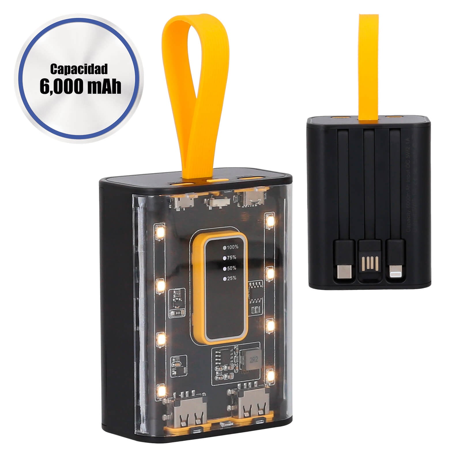 POWER BANK ABS LED 6000MAH PAEYLT