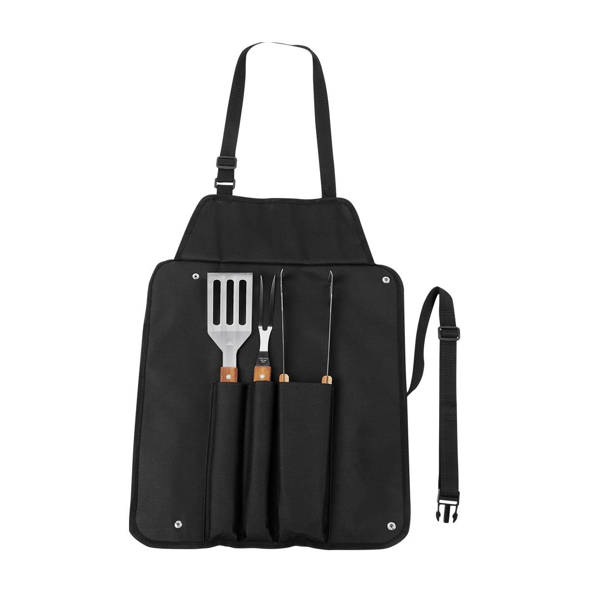 SET ACERO INOXIDABLE Y MADERA CAUCHO UTENSILIOS AACTBER