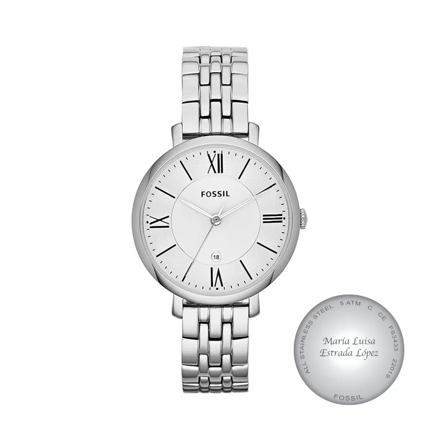 FOSSIL WOMAN GRAND ROMAN STEEL