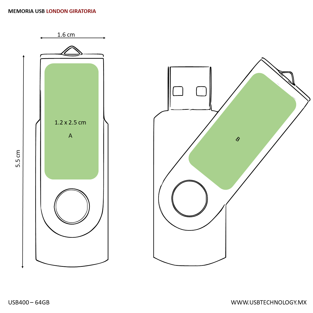 USB GIRATORIA 64GB LAEOVST