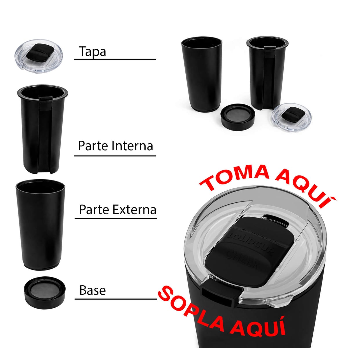 VASO PLÁSTICO 500ML DACTYRE